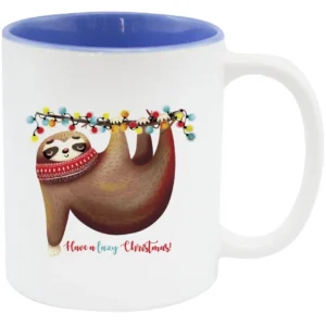 Cană de Crăciun Sloth albastru