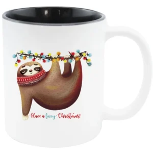 Cană de Crăciun Sloth negru