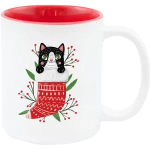 Cană festivă Puss roșu