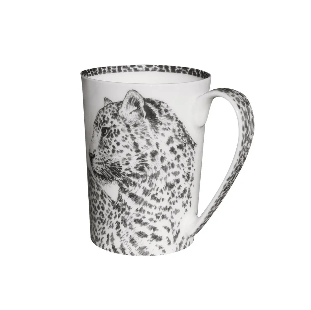 Cană Taitù cu capac leopard Wild Spirit porțelan fin bona china 12-1-4-