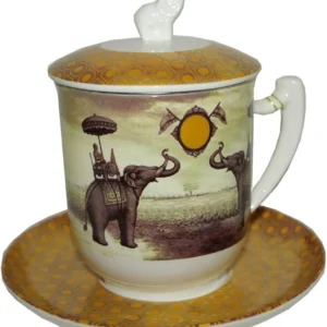 Cana de ceai elefant sepia cu strecuratoare 380 ml