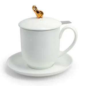 Cana de ceai cu strecurator Indira Golden Elephant 380 ml