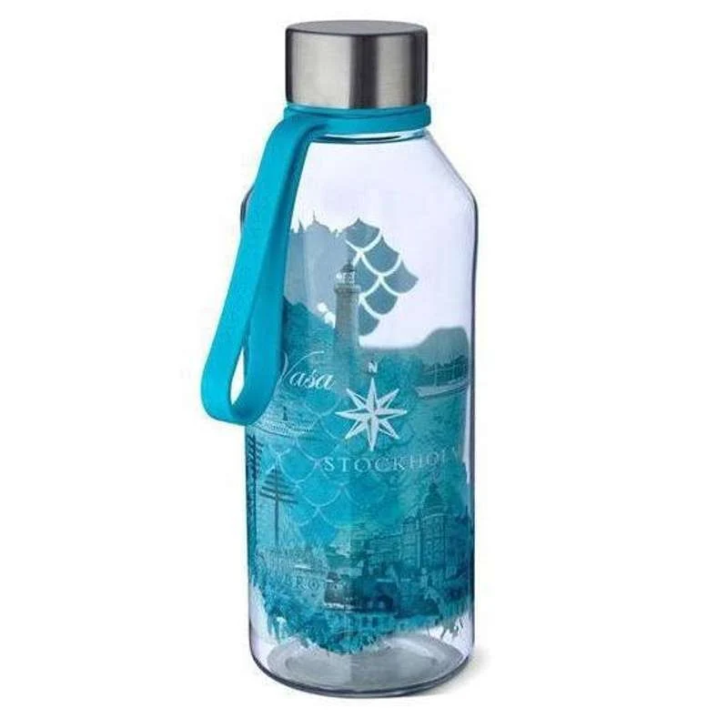 Carl Oscar WisdomFlask Sticlă de apă cu curea - 0.65L - Apă (Turcoaz)