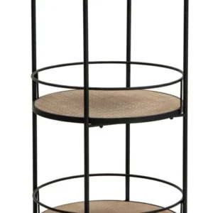 Carucior Servire Mauro Ferretti Arex 40X41,5X82 cm, Negru / Maro