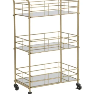Carucior Servire Mauro Ferretti Glam Ret. 60X30,5X80 cm, Auriu