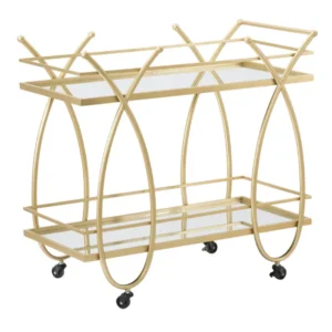 Carucior Servire Mauro Ferretti Ribbon 80X40X75 cm, Auriu