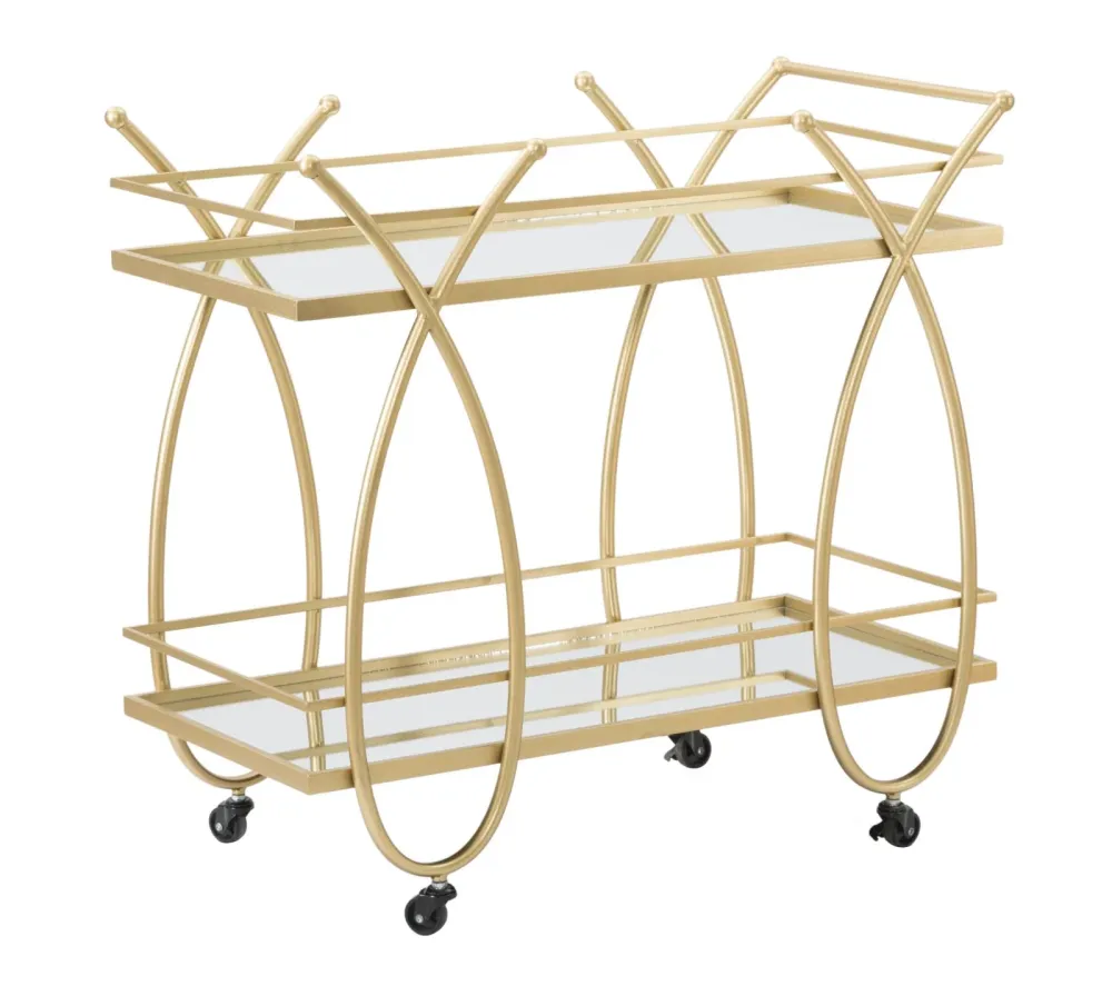 Carucior Servire Mauro Ferretti Ribbon 80X40X75 cm, Auriu