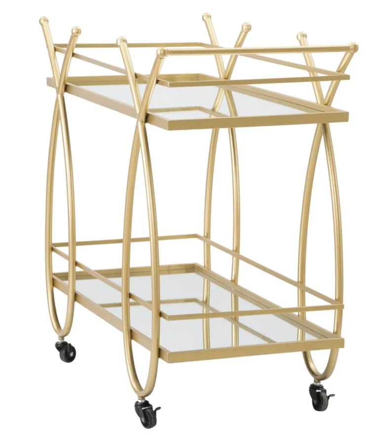 Carucior Servire Mauro Ferretti Ribbon 80X40X75 cm, Auriu