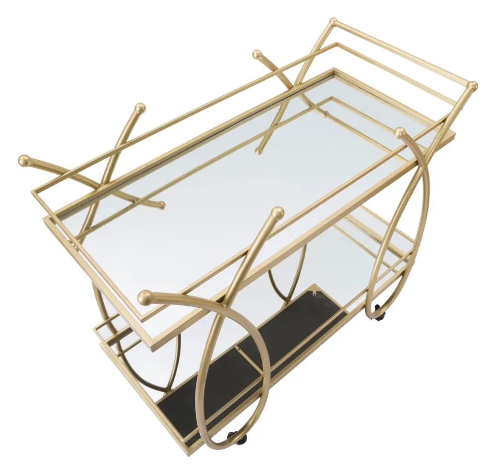 Carucior Servire Mauro Ferretti Ribbon 80X40X75 cm, Auriu