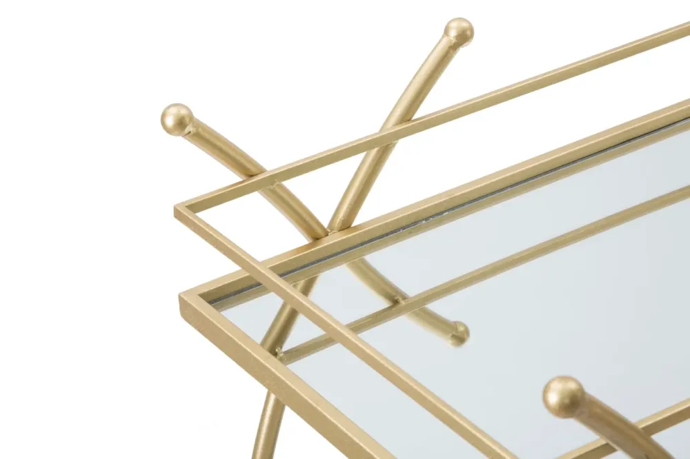 Carucior Servire Mauro Ferretti Ribbon 80X40X75 cm, Auriu