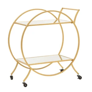 Carucior Servire Mauro Ferretti Trolley Round 70X36,5X78 cm, Auriu