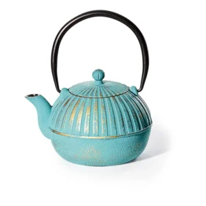 Ceainic din fontă turcoaz-aurie cu relief Beijing 800 ml