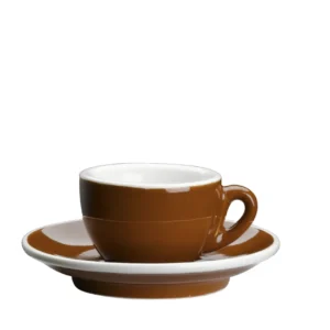 Ceasca si farfurie de espresso, maro, 50 ml, colectia Roma - CILIO