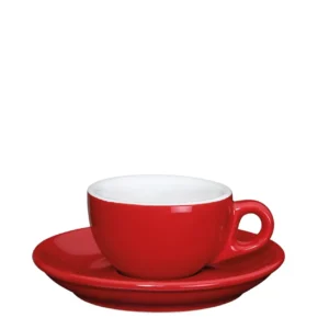 Ceasca si farfurie de espresso, rosu, 50 ml, colectia Roma - CILIO