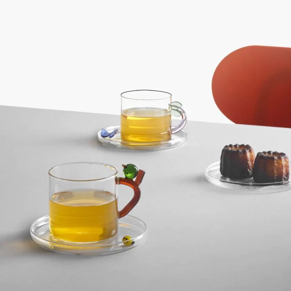 Ceasca pentru ceai si farfurie, ghinde si melc, Fruits and Flower- designer Alessandra Baldereschi - ICHENDORF