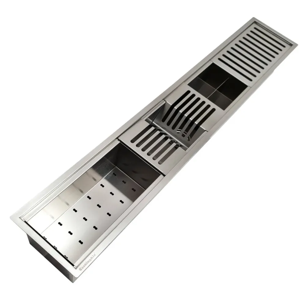 Chiuveta ingusta scurgere multifunctionala tip rigola / canal / jgheab drenare CookingAid Channel sink 108cm cu 4 accesori...