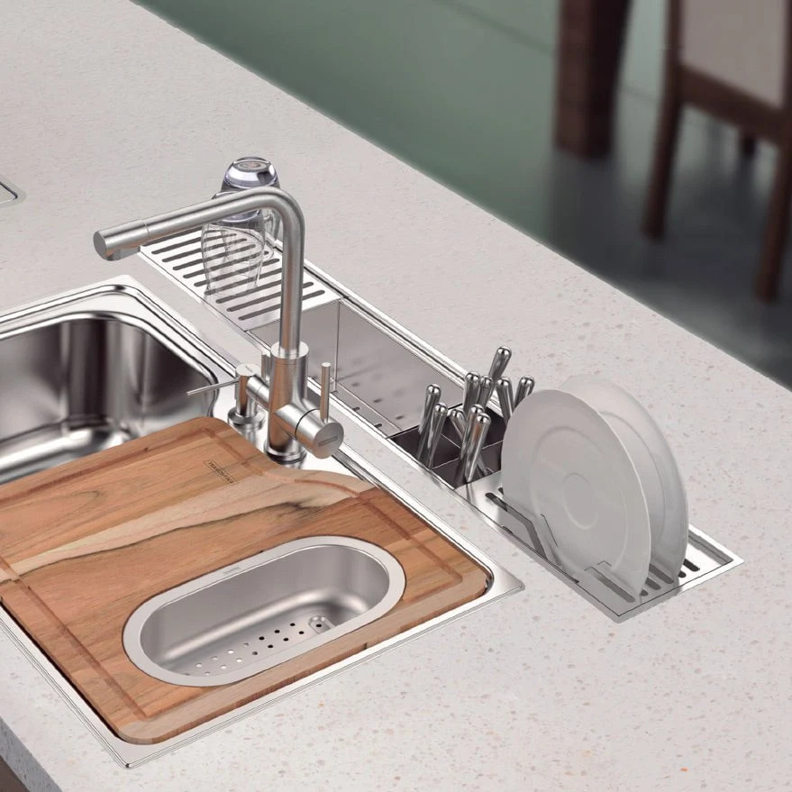 Chiuveta ingusta scurgere multifunctionala tip rigola / canal / jgheab drenare CookingAid Channel sink 108cm cu 4 accesori...