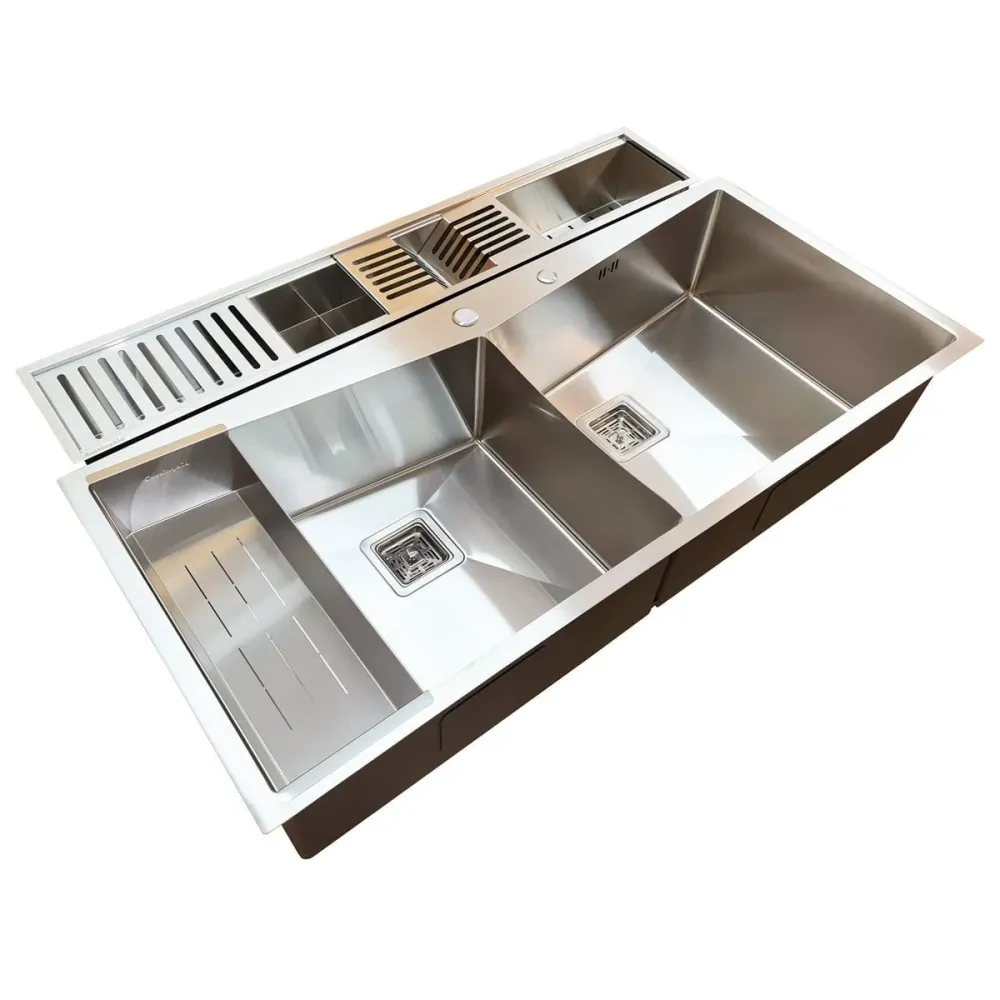 Chiuveta ingusta scurgere multifunctionala tip rigola / canal / jgheab drenare CookingAid Channel sink 108cm cu 4 accesori...