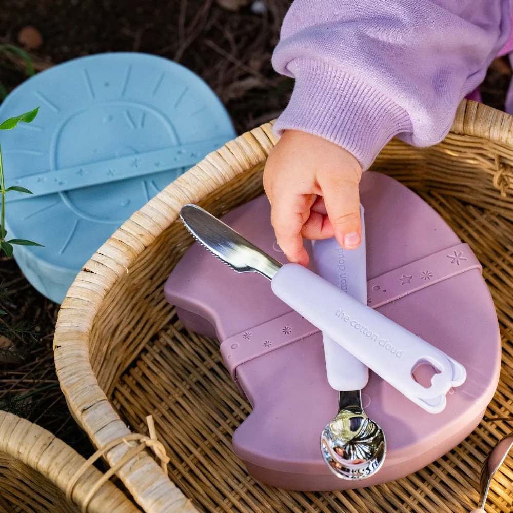Cotton Cloud Tacâmuri pentru copii în cutia Zoe Koala în Fog Blue