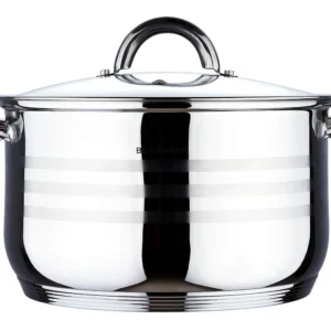 Cratiță din inox Blaumann BL-1007A cu capac din sticlă – Ø18×13 cm, 3,2 L