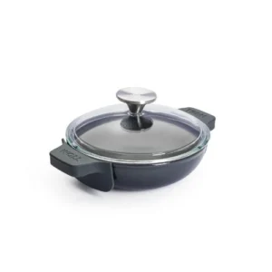 Cratita din fonta cu capac transparent, 0.8 litri, gri, Iron - Woll