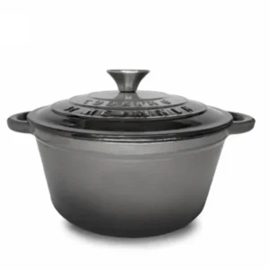 Cratita din fonta emailata cu capac, 22x9.5cm, capacitate 2.9l Marble Gray / DCN58632