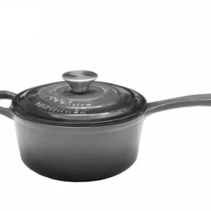 Cratita din fonta emailata cu coada si capac, 19x9cm, capacitate 1.8l Marble Gray / DCN58628