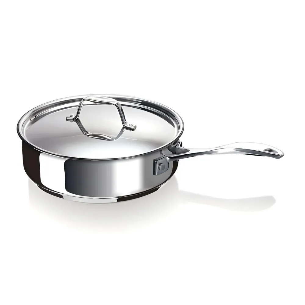 Cratita cu maner si capac, inox, 3.2 L, 24 cm, Chef - BEKA