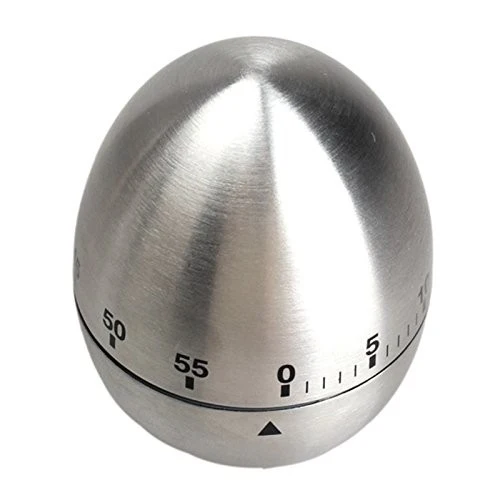 Cronometru de Bucatarie, Vivimall, Mecanic, Forma de Ou, din Otel Inoxidabil, 60 min Timer, 8 x 6 cm, Argintiu