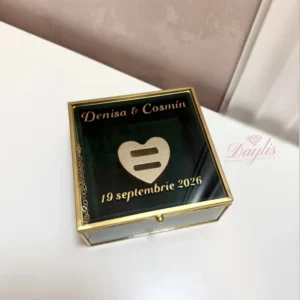 Cutie pentru verighete personalizata - catifea - Daylis