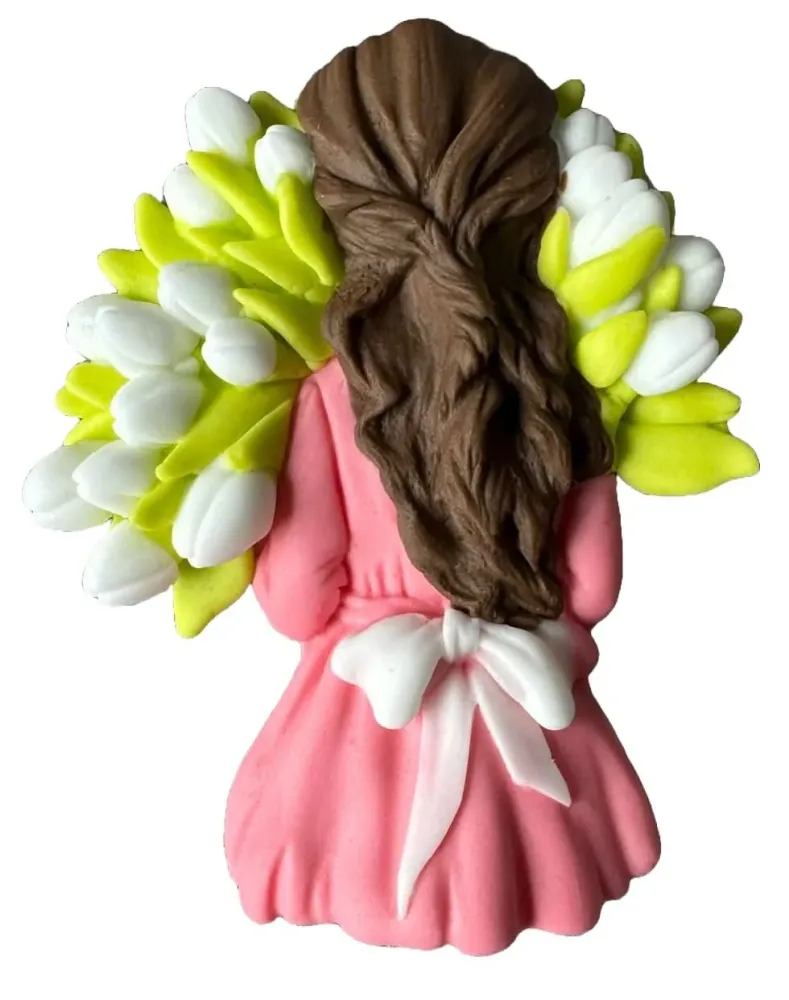 Decoratiune Comestibila Din Zahar Beautiful Lady - Dimensiune 10 cm Gust Vanilin Delicios Ornament Dulce Pentru Torturi