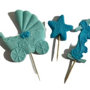 Decoratiune Comestibila Din Zahar Cifra 1 Bleu Si Albastru - Perfecta Pentru Torturi Personalizate Si Evenimente Festive