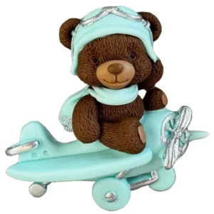 Decoratiune Comestibila Din Zahar Ursulet Avion - Gust Dulce Si Armonie Pentru Prajituri Si Torturi