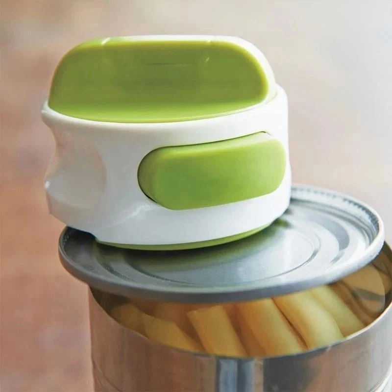Desfacator Manual de Conserve si Sticle, Vivimall, 6.8 x 4.8 cm, din ABS + Otel, Verde/Alb