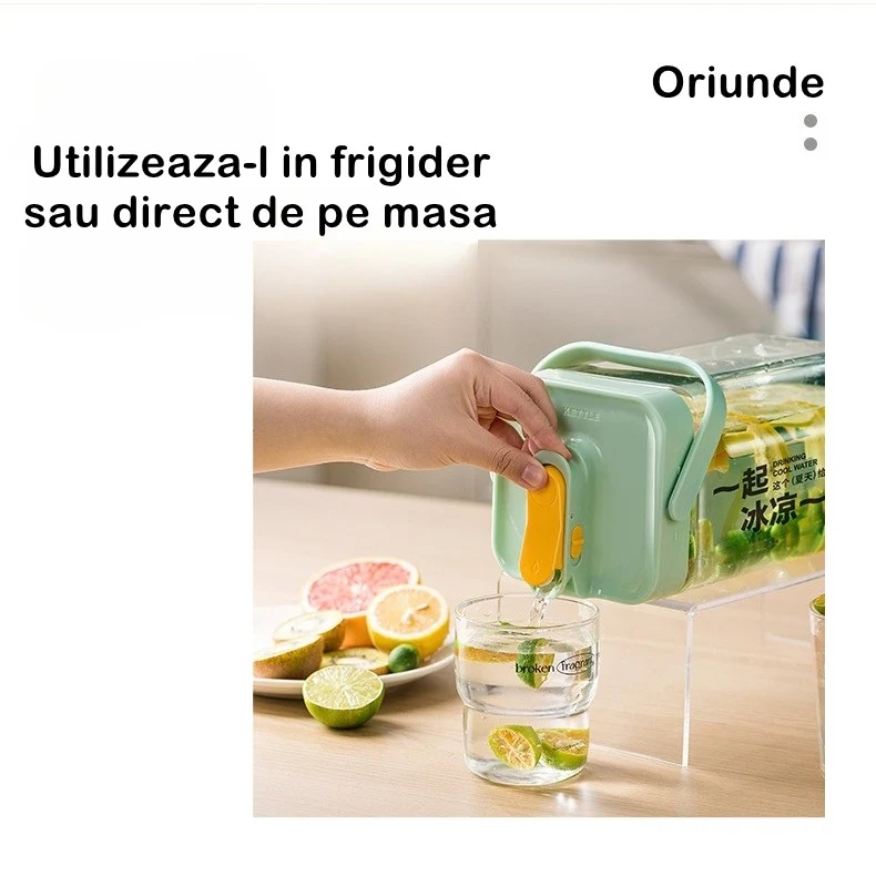 Dozator portabil pentru bauturi Vivimall, 3.5 litri, capac etans, duza deschidere/inchidere, recipent din plastic, gradat,...