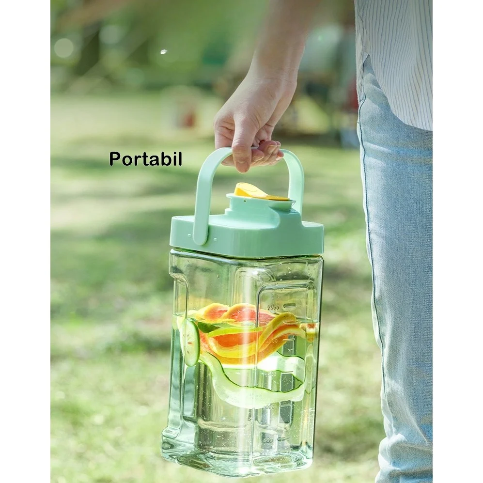 Dozator portabil pentru bauturi Vivimall, 3.5 litri, capac etans, duza deschidere/inchidere, recipent din plastic, gradat,...