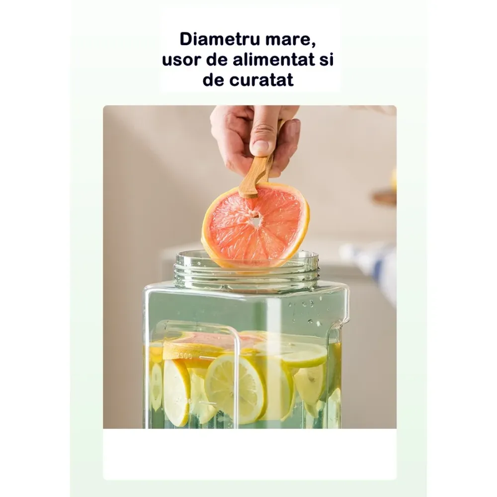Dozator portabil pentru bauturi Vivimall, 3.5 litri, capac etans, duza deschidere/inchidere, recipent din plastic, gradat,...