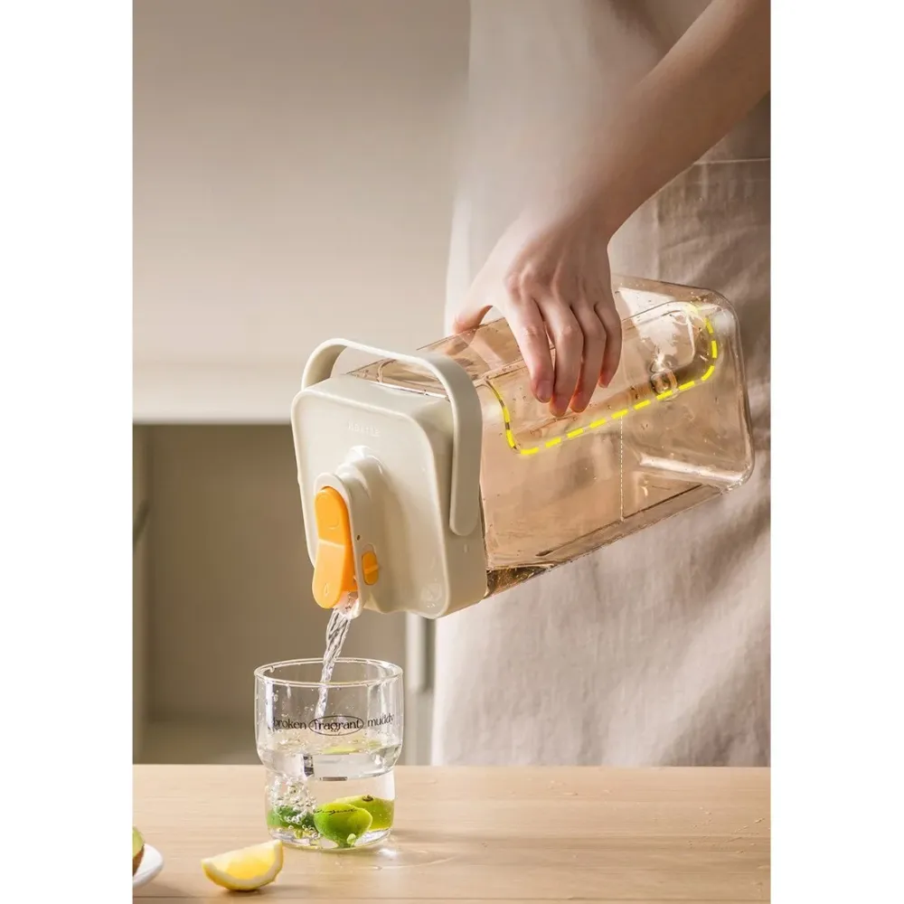 Dozator portabil pentru bauturi Vivimall, 3.5 litri, capac etans, duza deschidere/inchidere, recipent din plastic, gradat,...