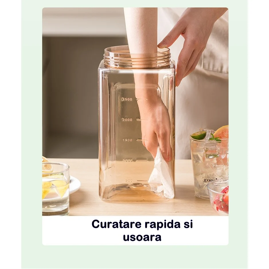 Dozator portabil pentru bauturi Vivimall, 3.5 litri, capac etans, duza deschidere/inchidere, recipent din plastic, gradat,...