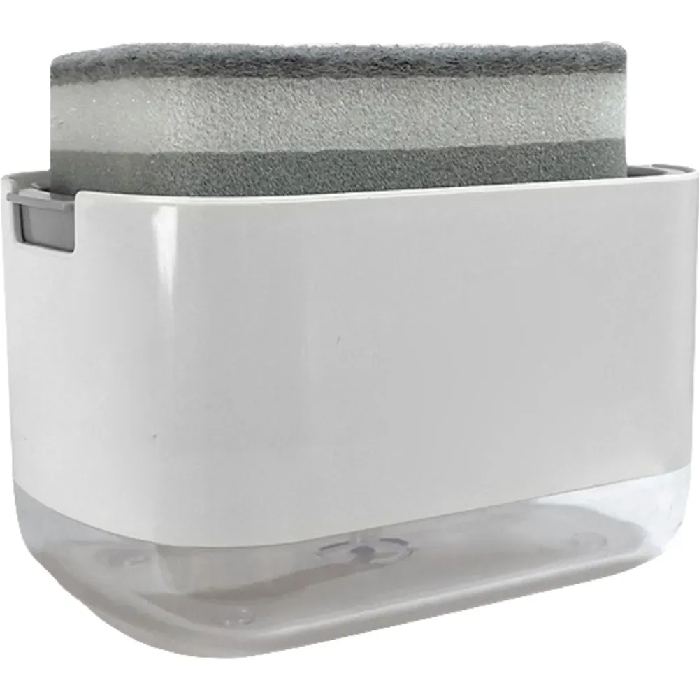 Dozator Vivimall, Dispenser 2 1 pentru Detergent Lichid de Vase sau pentru Obiecte Sanitare cu Suport pentru Burete de Buc...