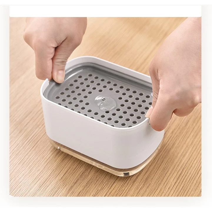 Dozator Vivimall, Dispenser 2 1 pentru Detergent Lichid de Vase sau pentru Obiecte Sanitare cu Suport pentru Burete de Buc...