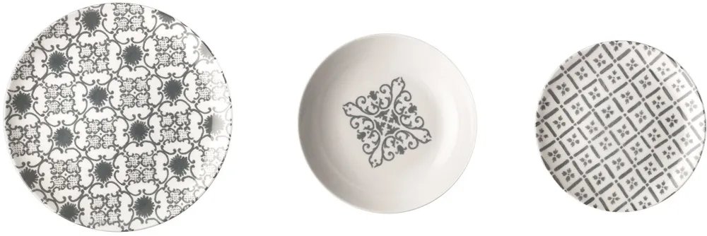 Farfurie pentru desert, 19,7 cm, portelan, gri, colectia Le Maioliche - GUZZINI