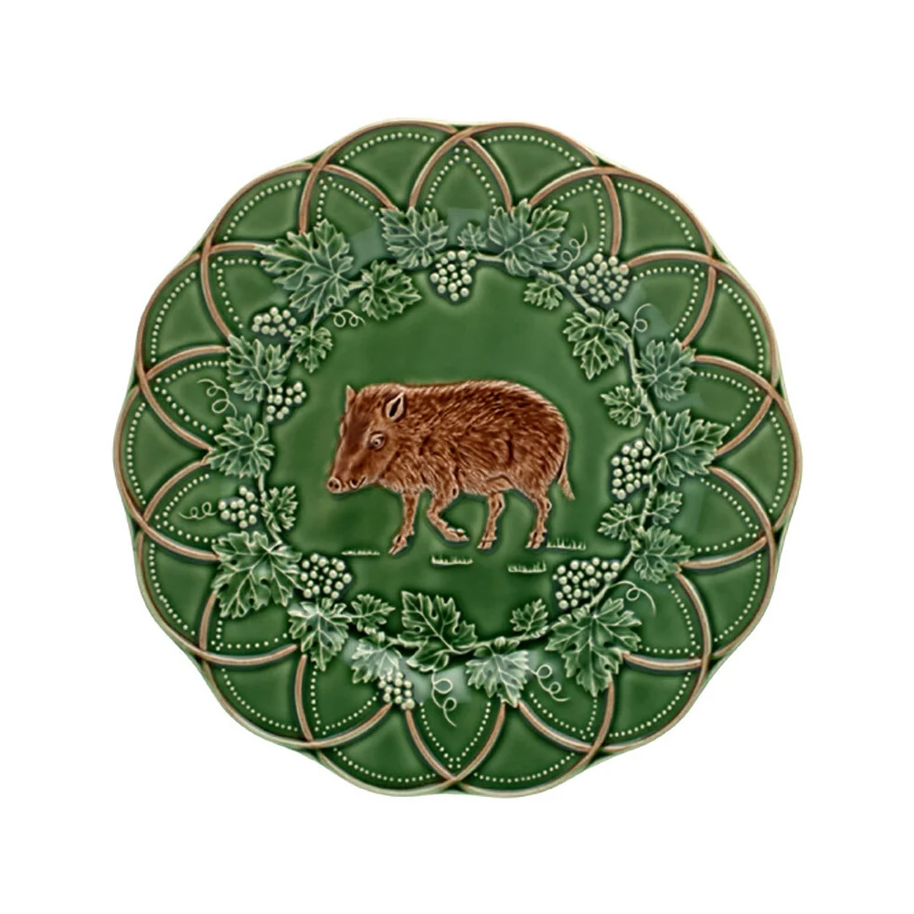 Farfurie pentru desert, ceramica, 24.5 cm, Boar Bosque - BORDALLO PINHEIRO