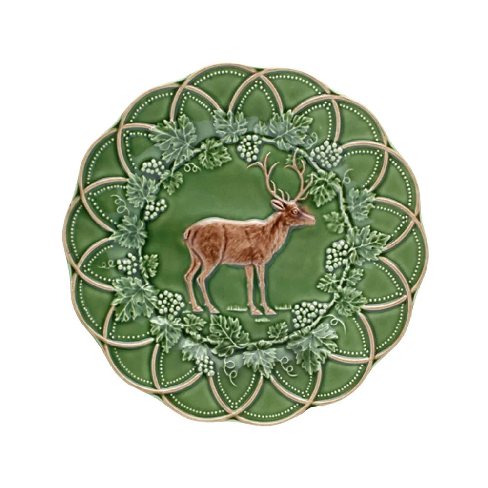 Farfurie pentru desert, ceramica, 24.5 cm, Deer Bosque - BORDALLO PINHEIRO