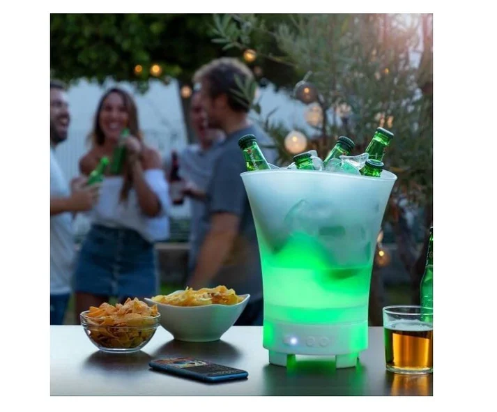 Frapiera cu lumina LED si difuzor Bluetooth, 7 culori, reincarcabila USB, capacitate 7L