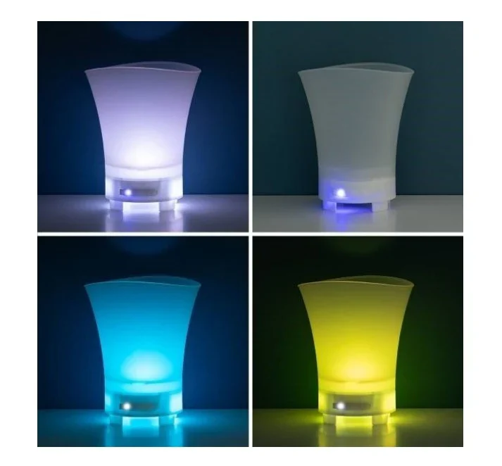 Frapiera cu lumina LED si difuzor Bluetooth, 7 culori, reincarcabila USB, capacitate 7L