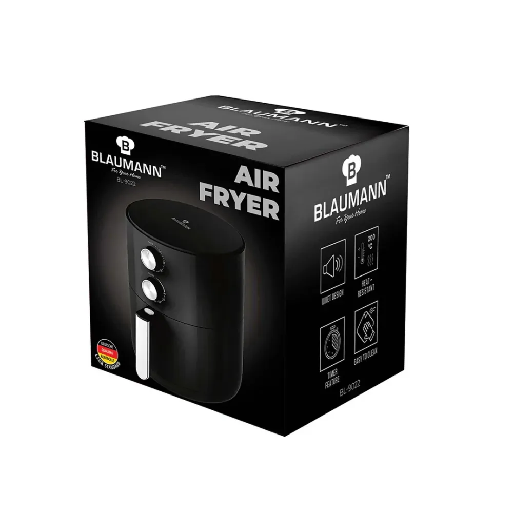 Friteuza cu Aer Cald (Air Fryer) 3.5 Litri, 1500W, Gatire Sanatoasa Fara Ulei, Cos Antiaderent, Negru-Argintiu