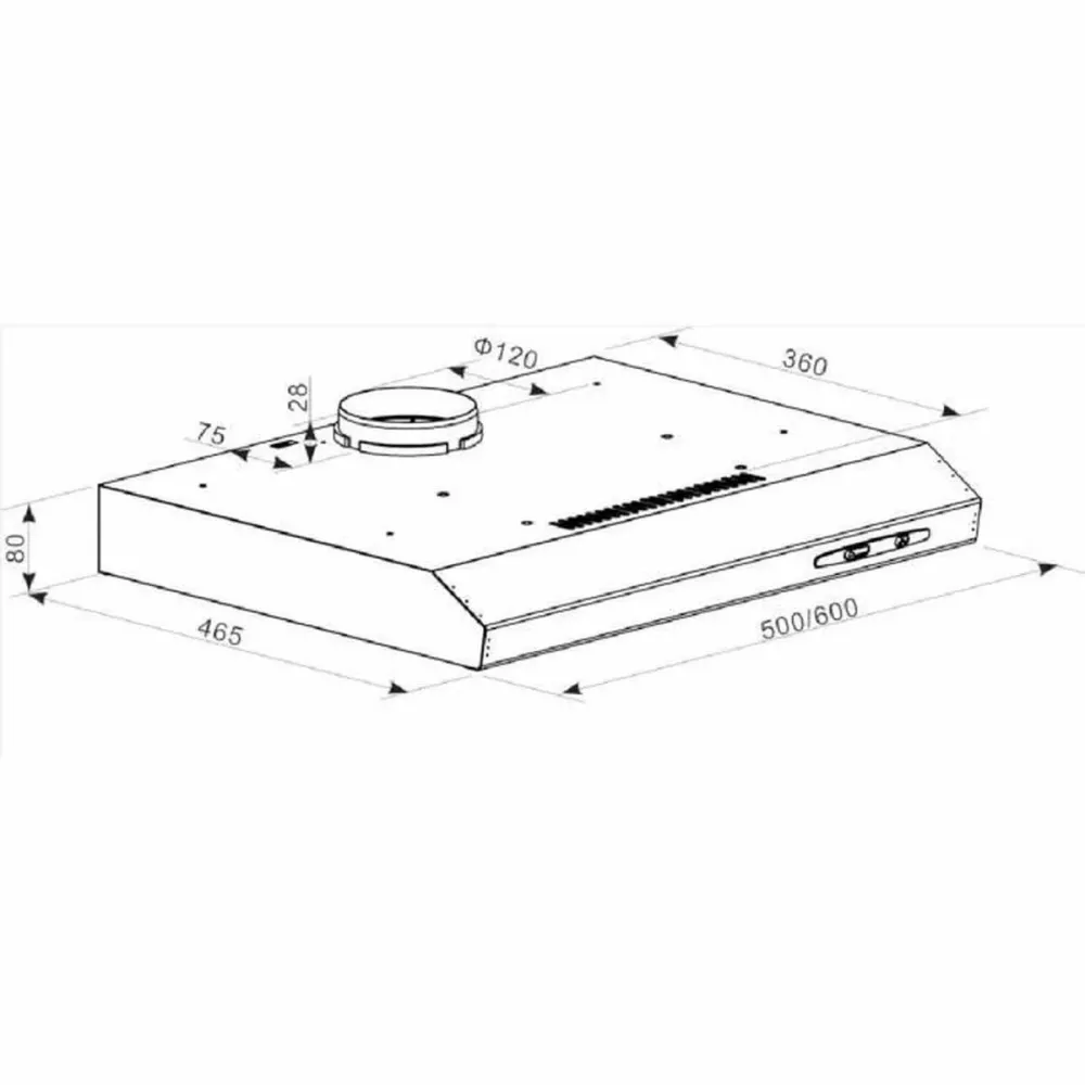 Hotă Convențională Candy CFT610/4W/P 60 x 8 x 46 cm Alb