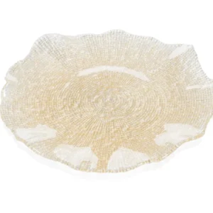 Ivv Folies farfurie 37cm sampanie decor sclipici auriu 8287.3