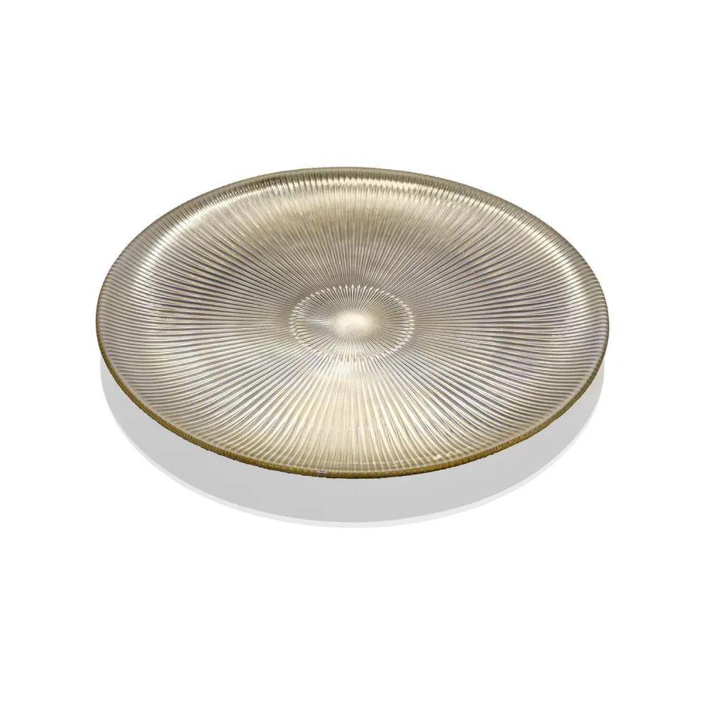 Ivv Ishtar farfurie 37cm sampanie auriu decor cromat 8635.2